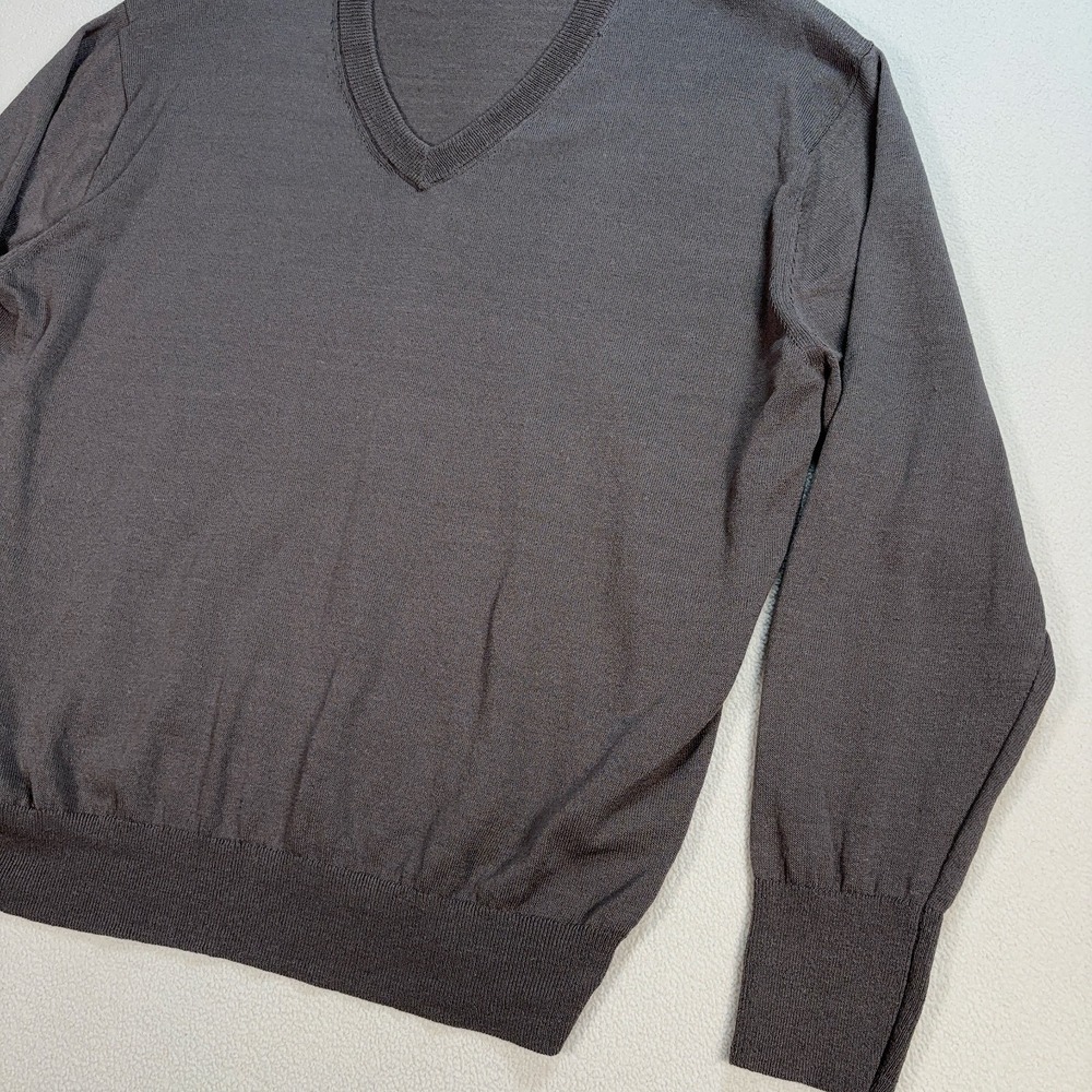 Muji True Hemp Blend Sweater Women's L Gray V-Neck Lightweight BA1OH24S - Picture 3 of 15